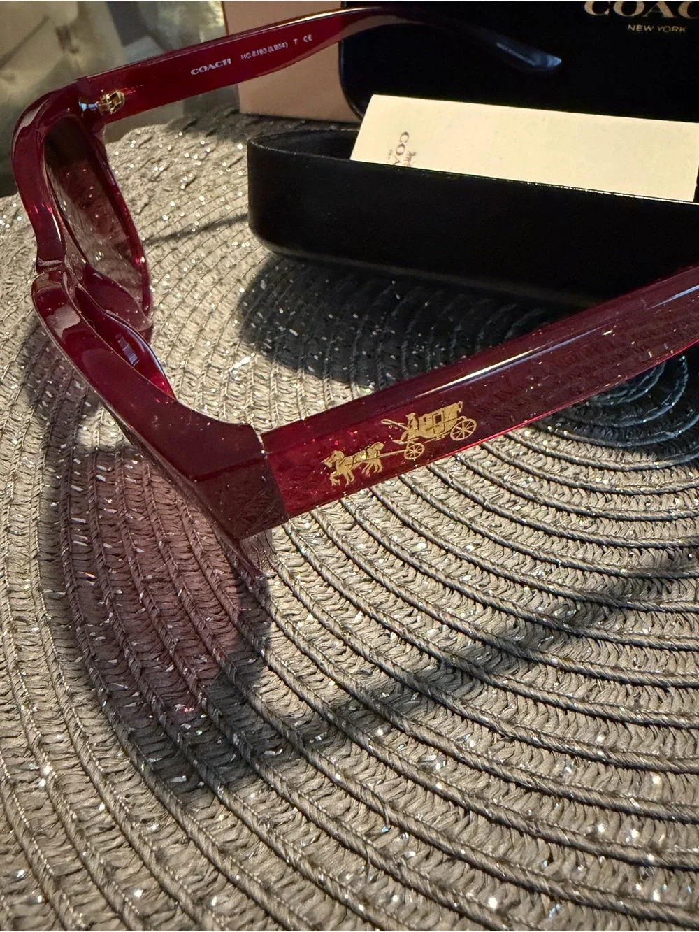 COACH Women's Burgundy Oversized Classic Sunglasses